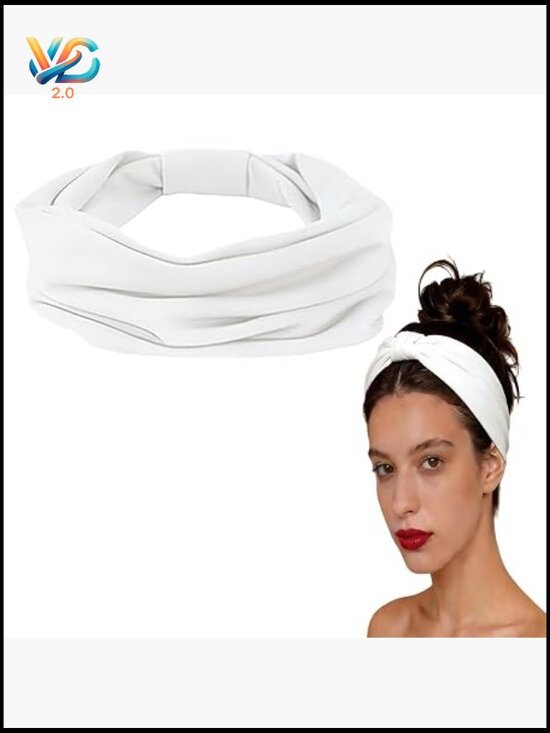 Accessories - Wide Thick Knotted Headband Non Slip Stretchy Sweatband for Workout Running Yoga